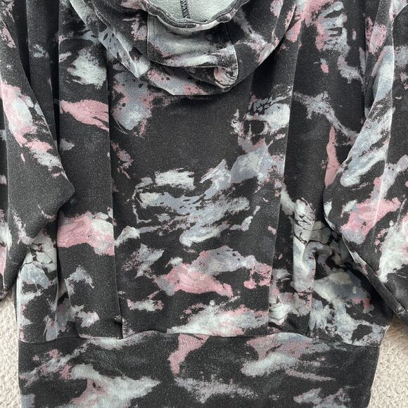 Athleta Hoodie Womens Medium Black Camo Balance Full Zip Relax Sweatshirt Jacket - Picture 11 of 12